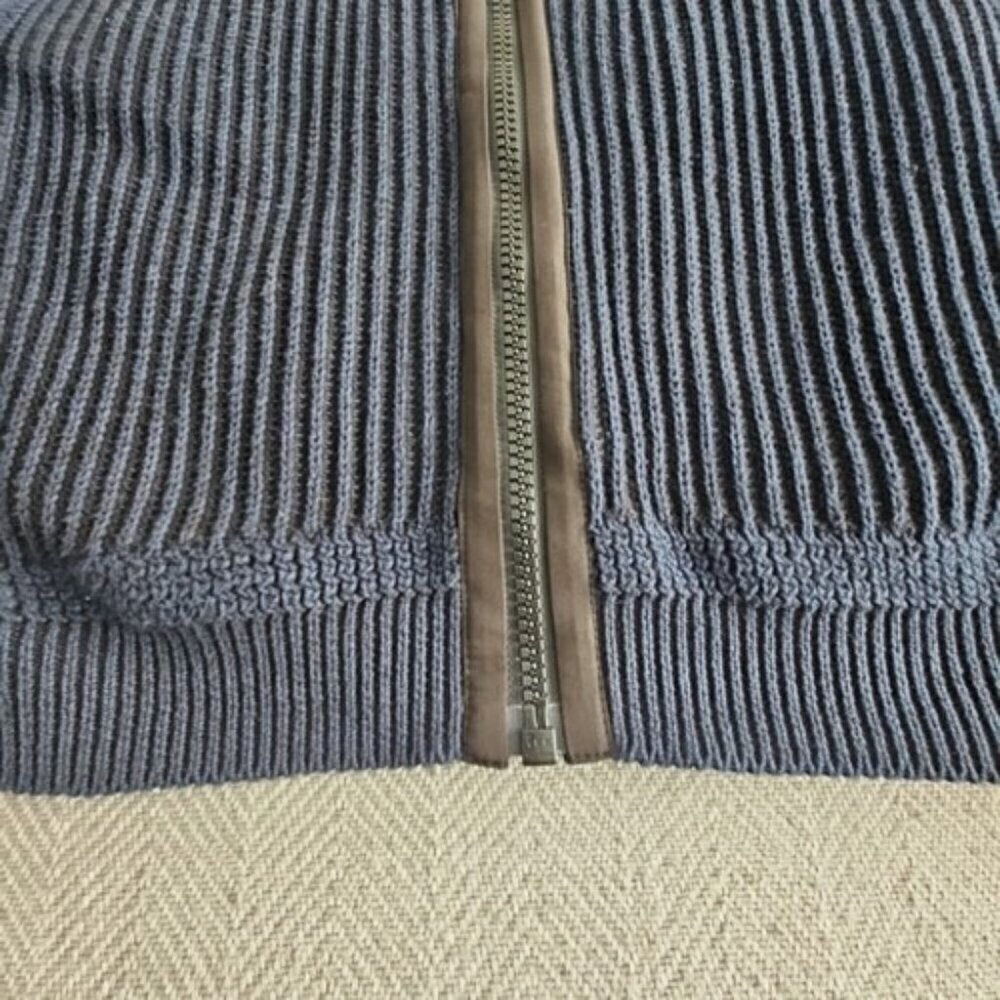 Calvin Klein Sweater Men's XL Cotton Full Zip Jacket Shoulder Patch BLUE - Picture 8 of 16